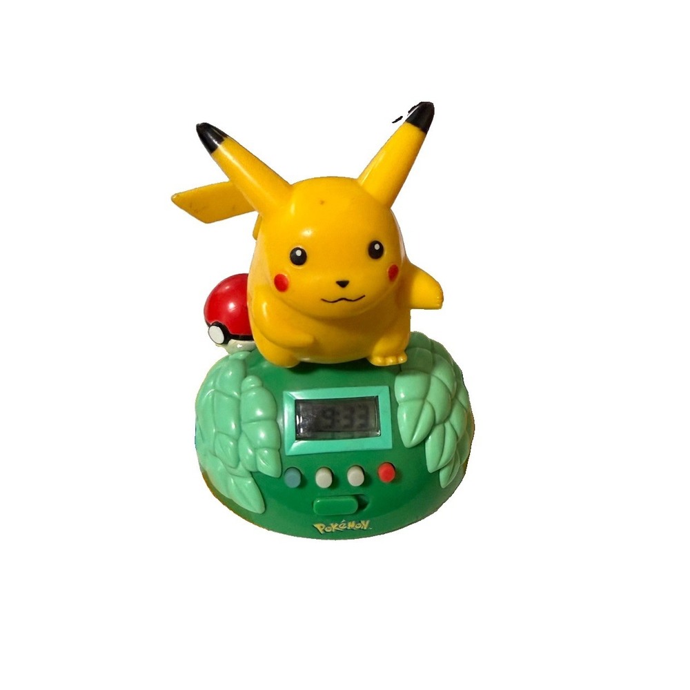 Pokemon Pikachu Digital Alarm Clock Nintendo 1999 Chubby Works Great